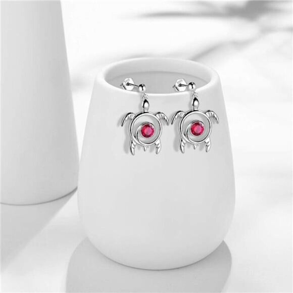 Adjustable Turtle Earrings Aurora Tears Set Celtic Spiral 925 Sterling Silver - Picture 2 of 5